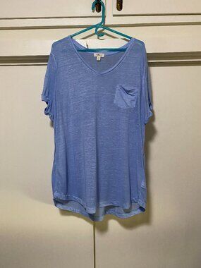 Style & Co. beautiful blue long length tee w/short-cuffed sleeve, size 2X